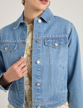Chamarra casual Week By Weekend de mezclilla para mujer