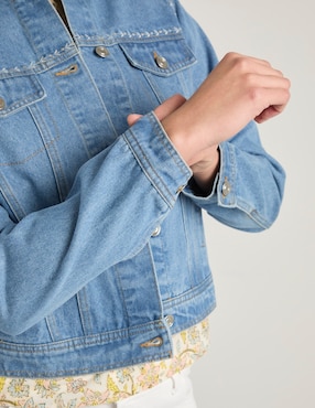 Chamarra casual Week By Weekend de mezclilla para mujer