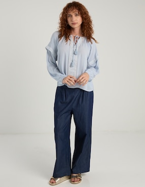 Blusa Week By Weekend manga larga para mujer