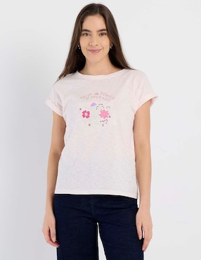 Playera manga corta Week By Weekend cuello redondo para mujer