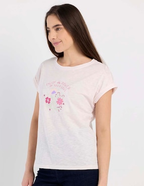 Playera manga corta Week By Weekend cuello redondo para mujer