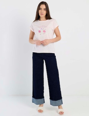 Playera manga corta Week By Weekend cuello redondo para mujer