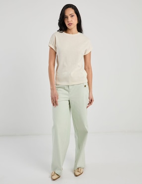 Blusa manga corta Week By Weekend cuello redondo para mujer