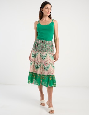 Falda midi Week By Weekend a la cintura