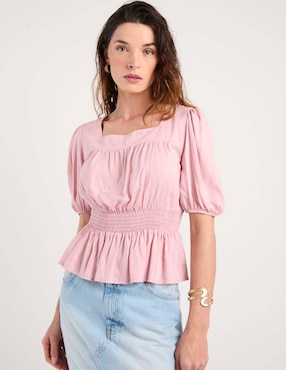 Blusa manga al codo para mujer