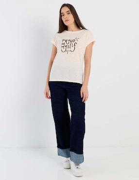 Playera manga corta Week By Weekend cuello redondo para mujer