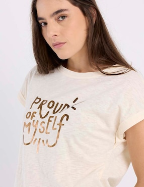Playera manga corta Week By Weekend cuello redondo para mujer