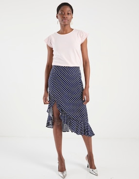 Falda midi Week by Weekend a la cintura