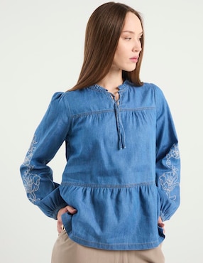 Blusa Week By Weekend manga larga para mujer