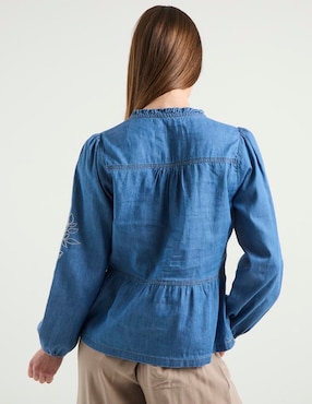 Blusa Week By Weekend manga larga para mujer