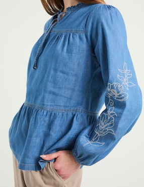 Blusa Week By Weekend manga larga para mujer