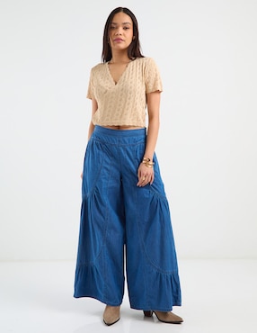 Jeans relaxed acampanado Week By Weekend para mujer