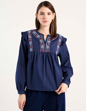 Blusa Week By Weekend manga larga para mujer