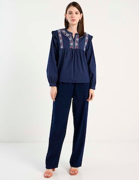 Blusa Week By Weekend manga larga para mujer