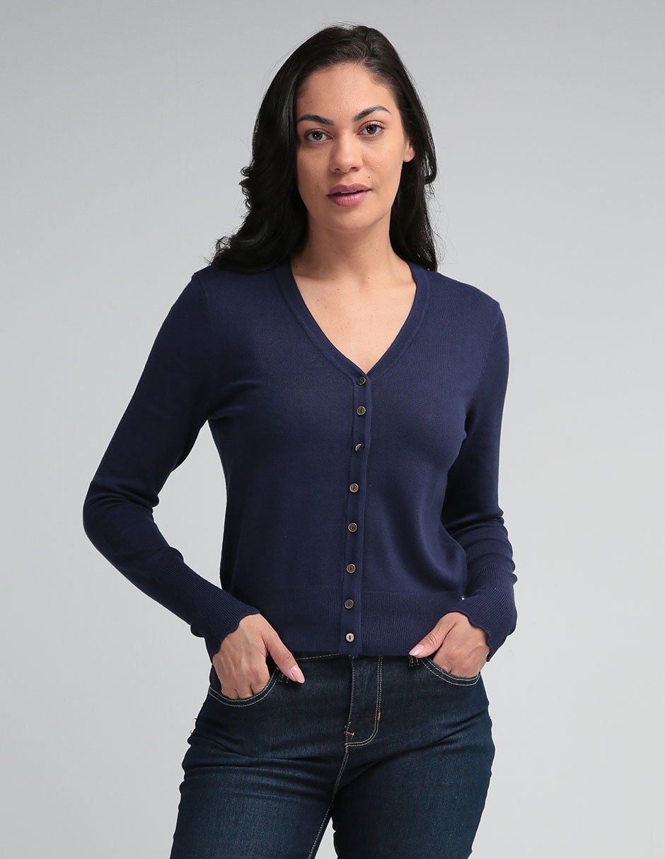 Suéter cuello v para mujer