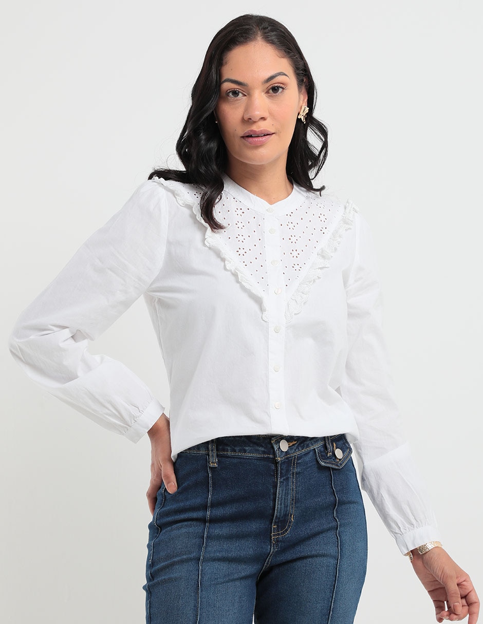 Suburbia Blusa Blanca Blusas Blancas Suburbia Blusa Linea Pura