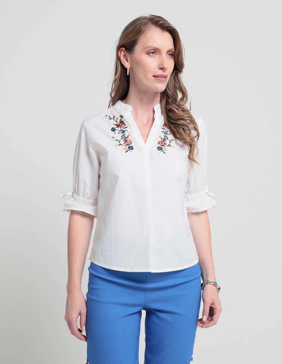 Blusa Blanca Playeras Para Dama En Suburbia Camisas Precios
