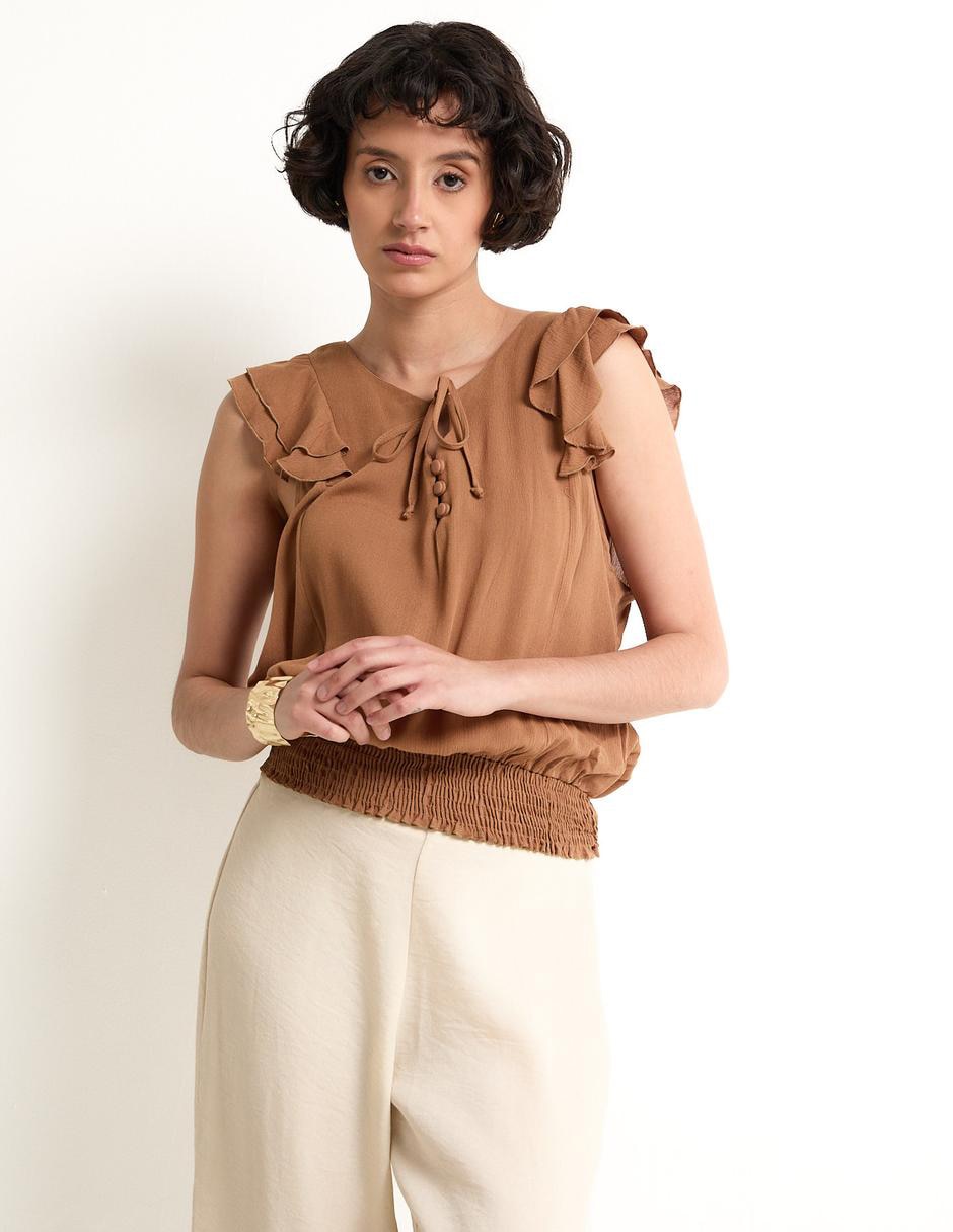 BLUSA WKCL25509-P02 WEEK, EG, CAMELLO