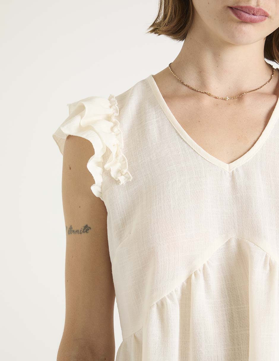 Blusa manga corta para mujer 4
