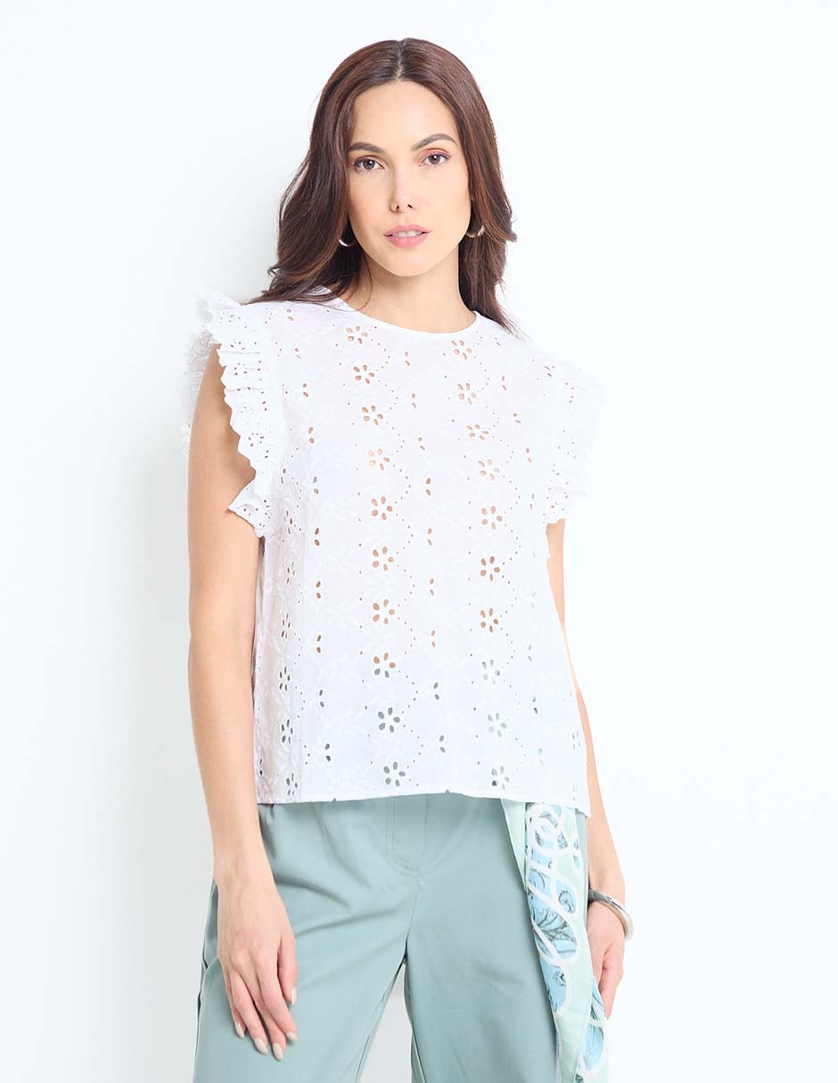 Blusa manga corta para mujer