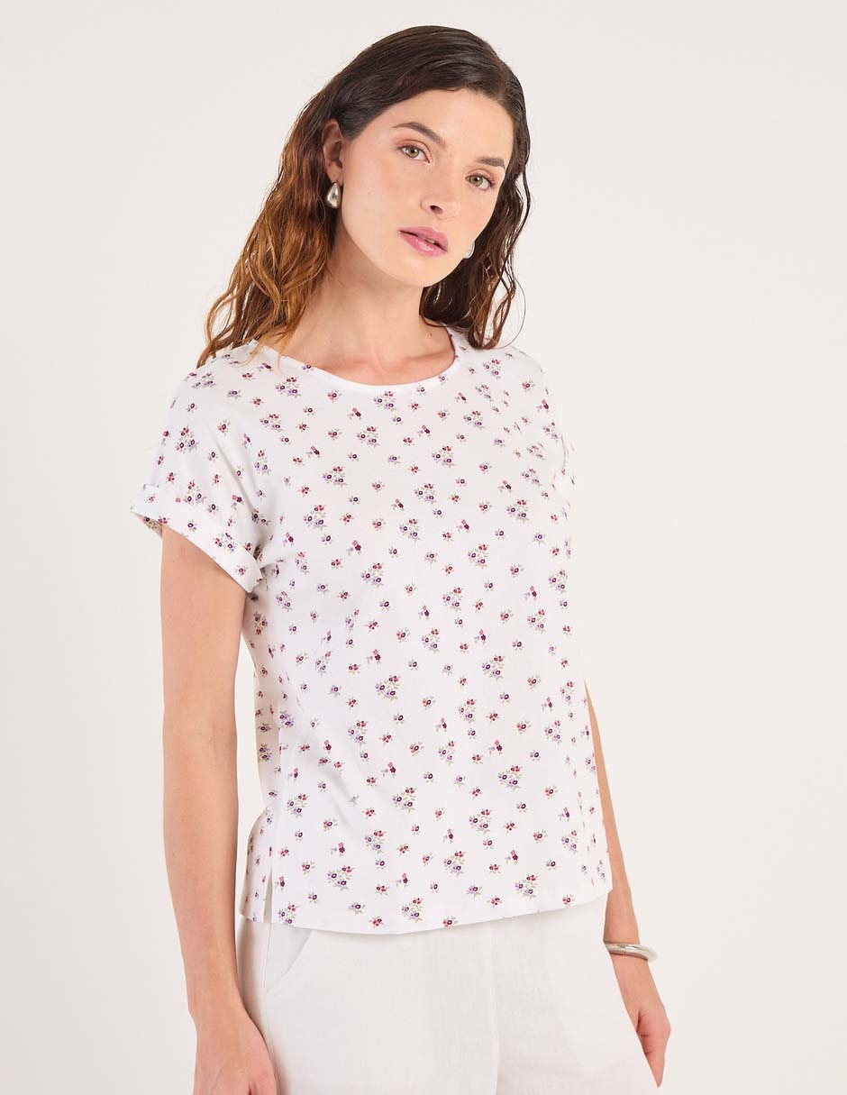 Playera manga corta cuello redondo para mujer Playera manga corta cuello redondo para mujer