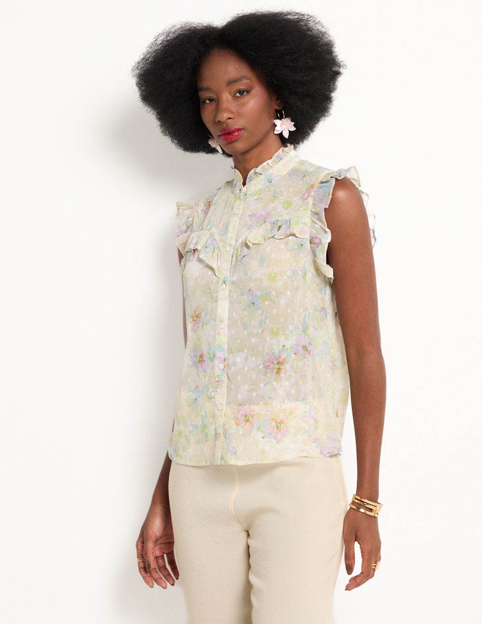 Blusa manga corta para mujer