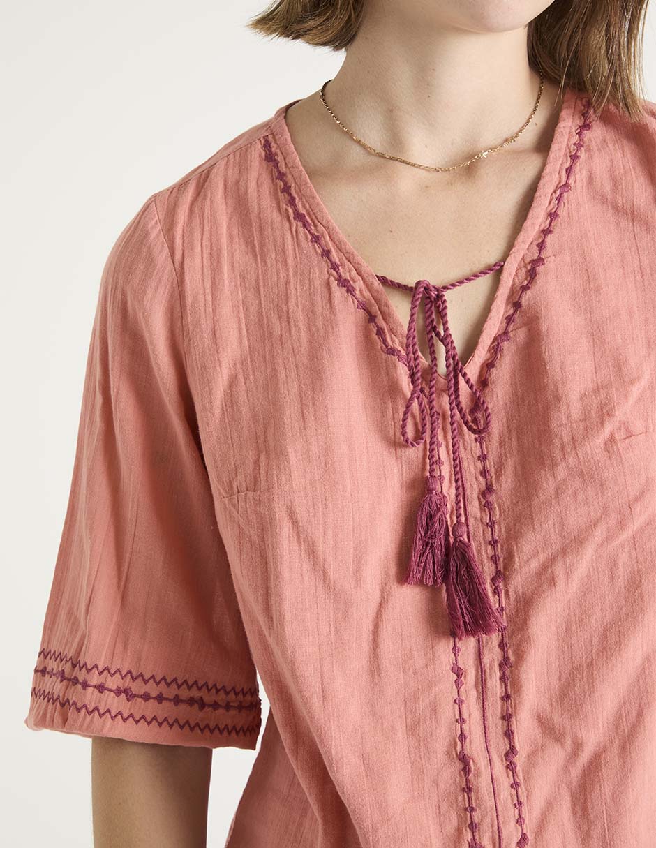 Blusa manga al codo para mujer 4