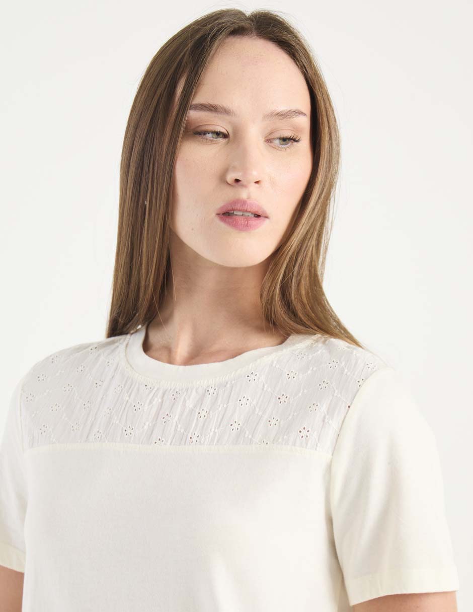 Playera manga corta cuello redondo para mujer 4