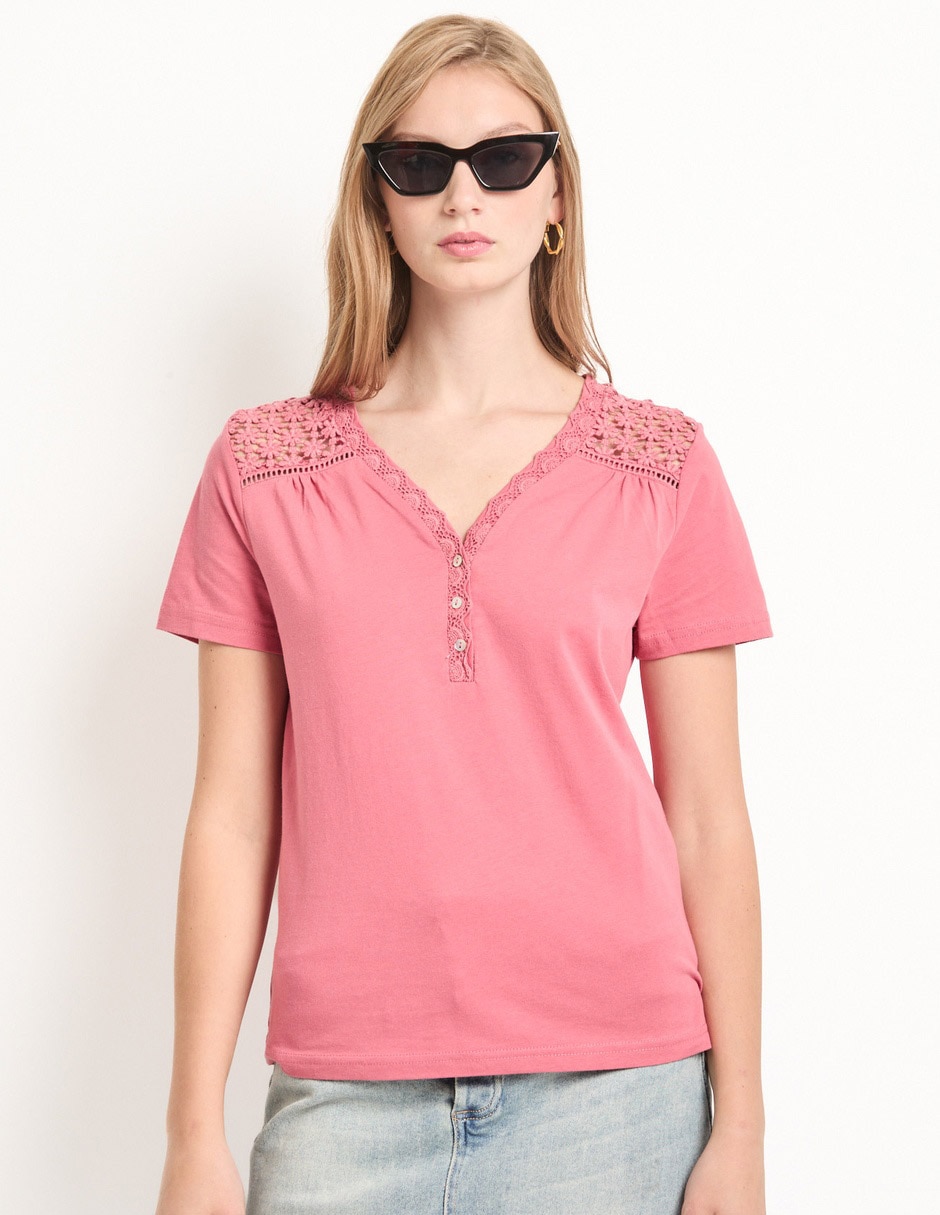 Blusa manga corta para mujer 5