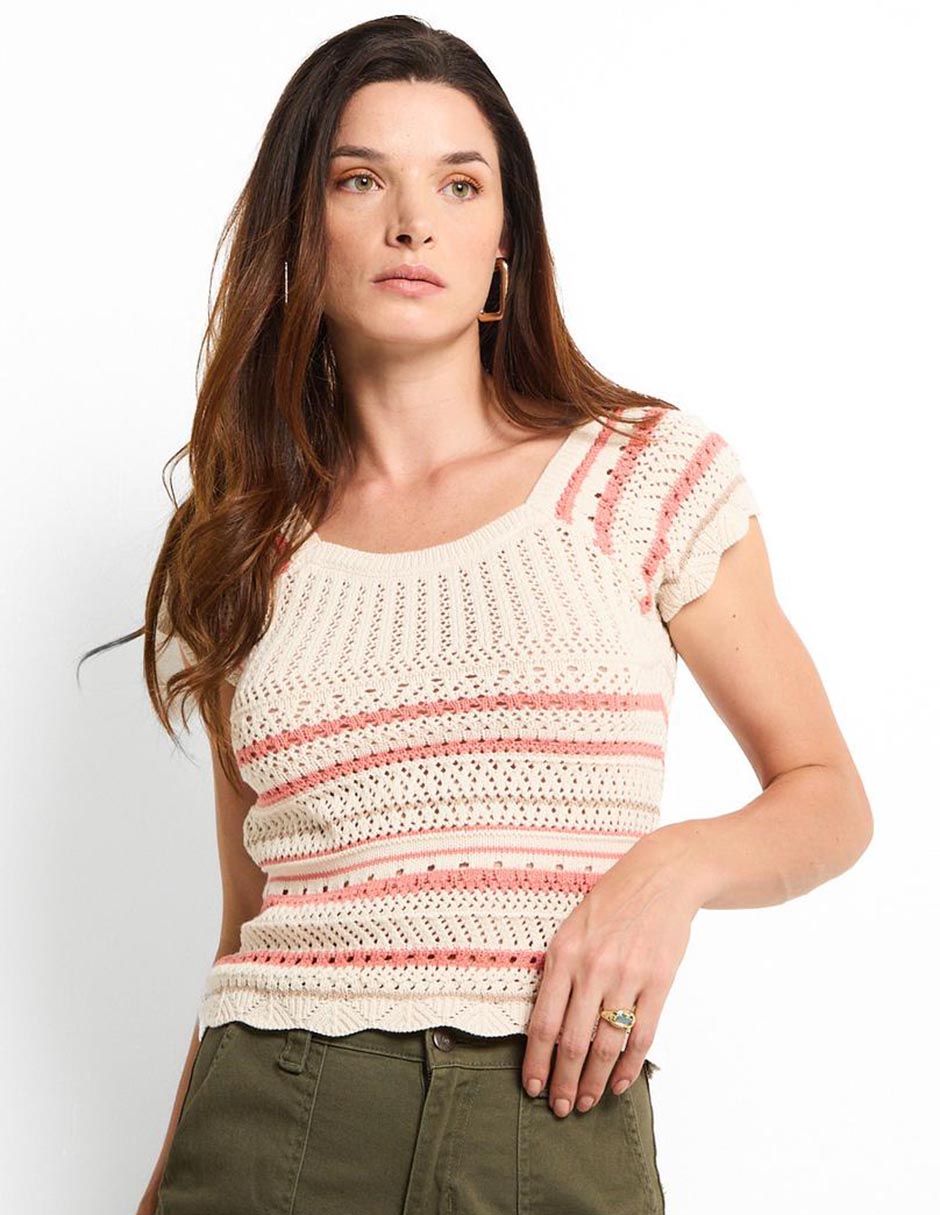 Blusa manga corta para mujer