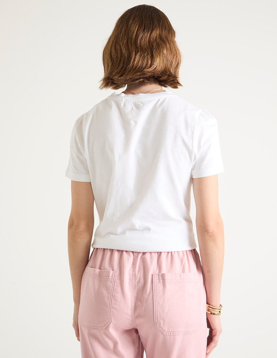 Playera manga corta cuello redondo para mujer 2