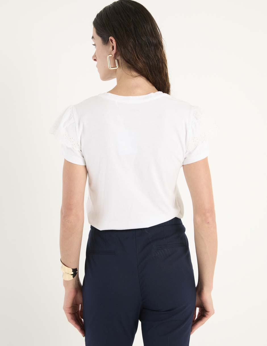 Playera manga corta cuello v para mujer 2