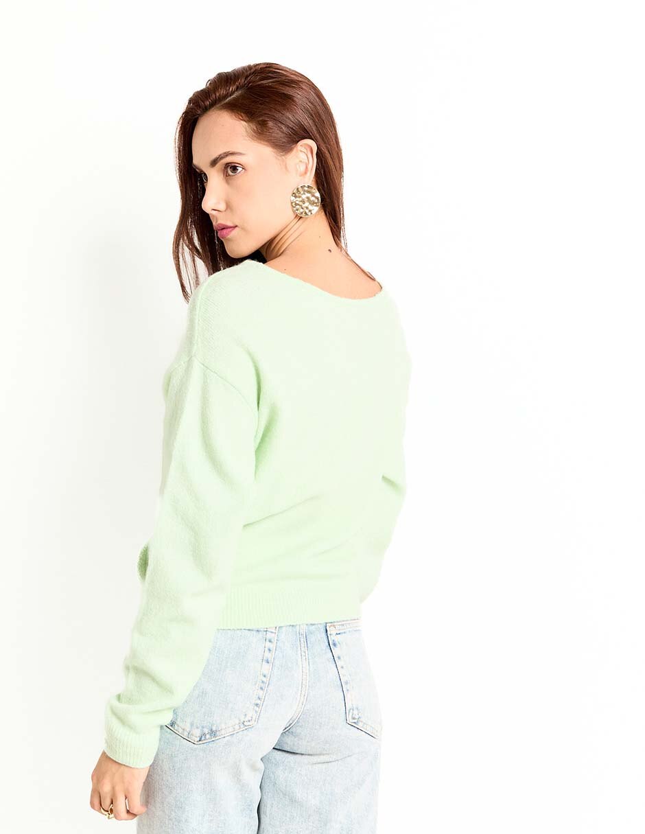 Suéter cuello V para mujer 2