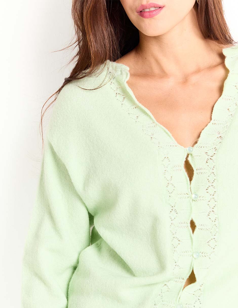 Suéter cuello V para mujer 4