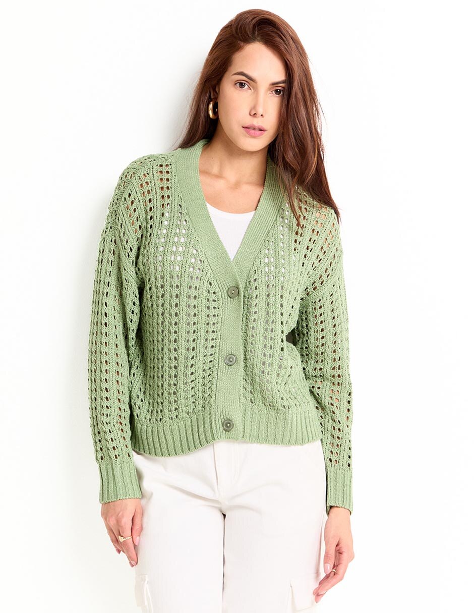 Suéter cuello V para mujer 1