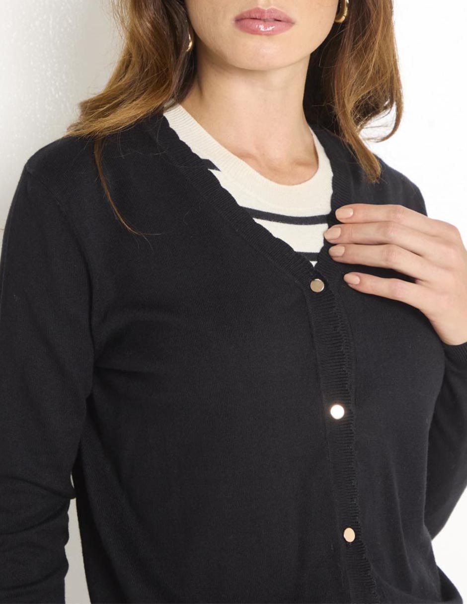 Suéter cuello V para mujer 4