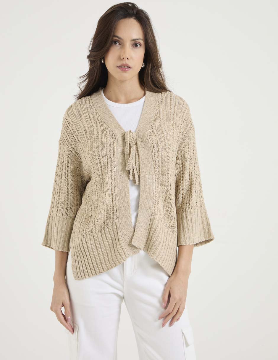 Suéter cuello con amarre para mujer Suéter cuello con amarre para mujer