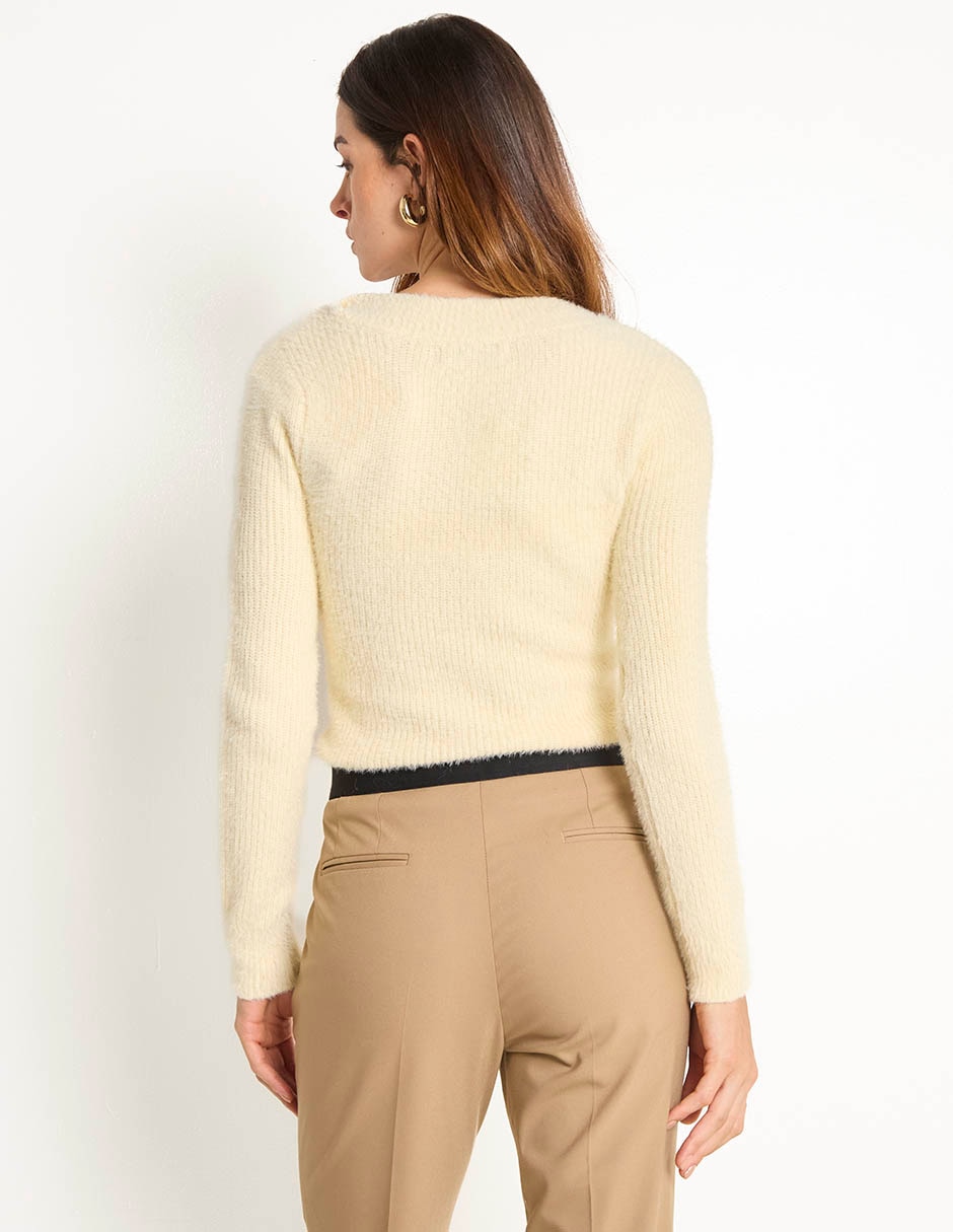 Suéter cuello V para mujer 2