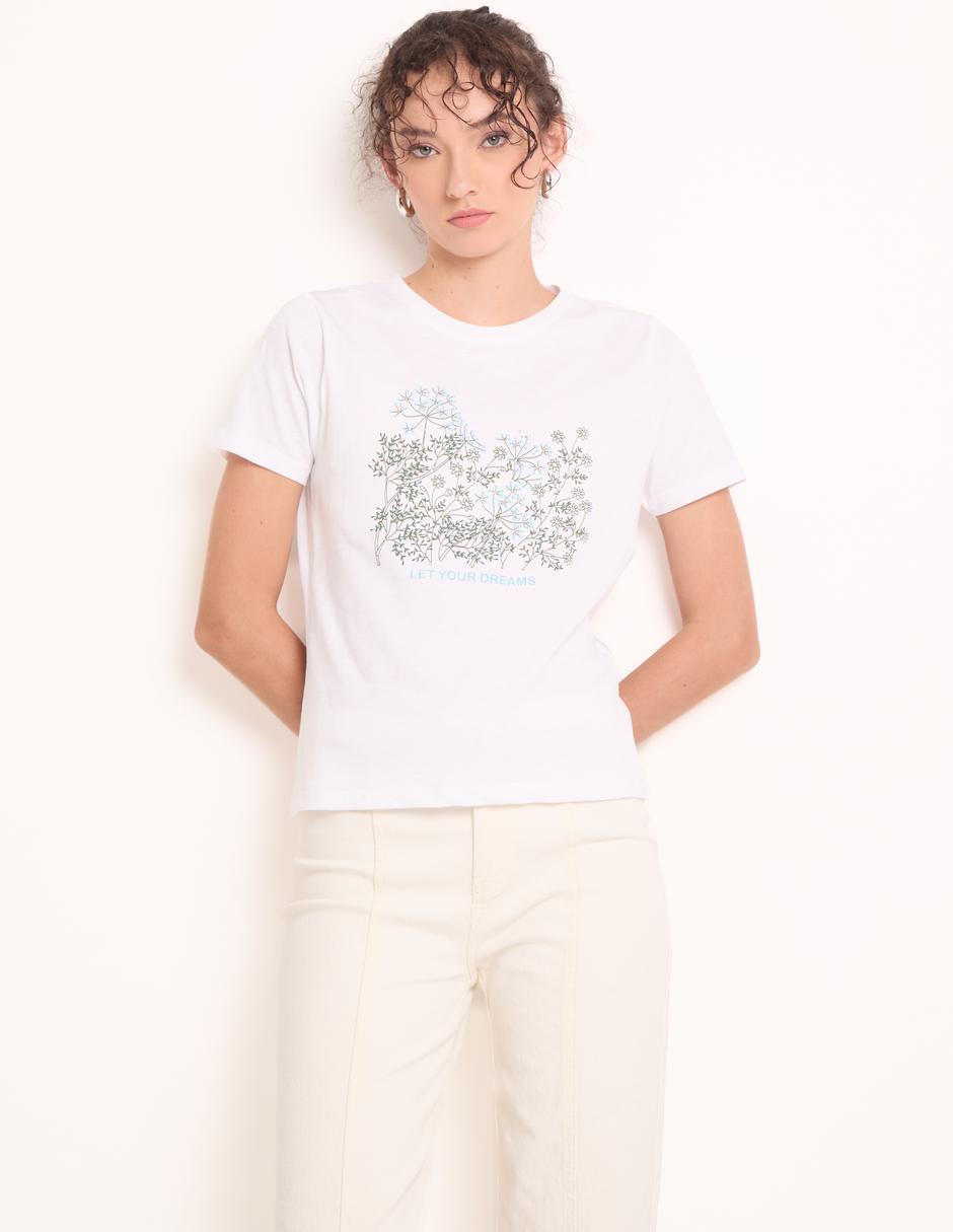 Playera manga corta cuello redondo para mujer Playera manga corta cuello redondo para mujer