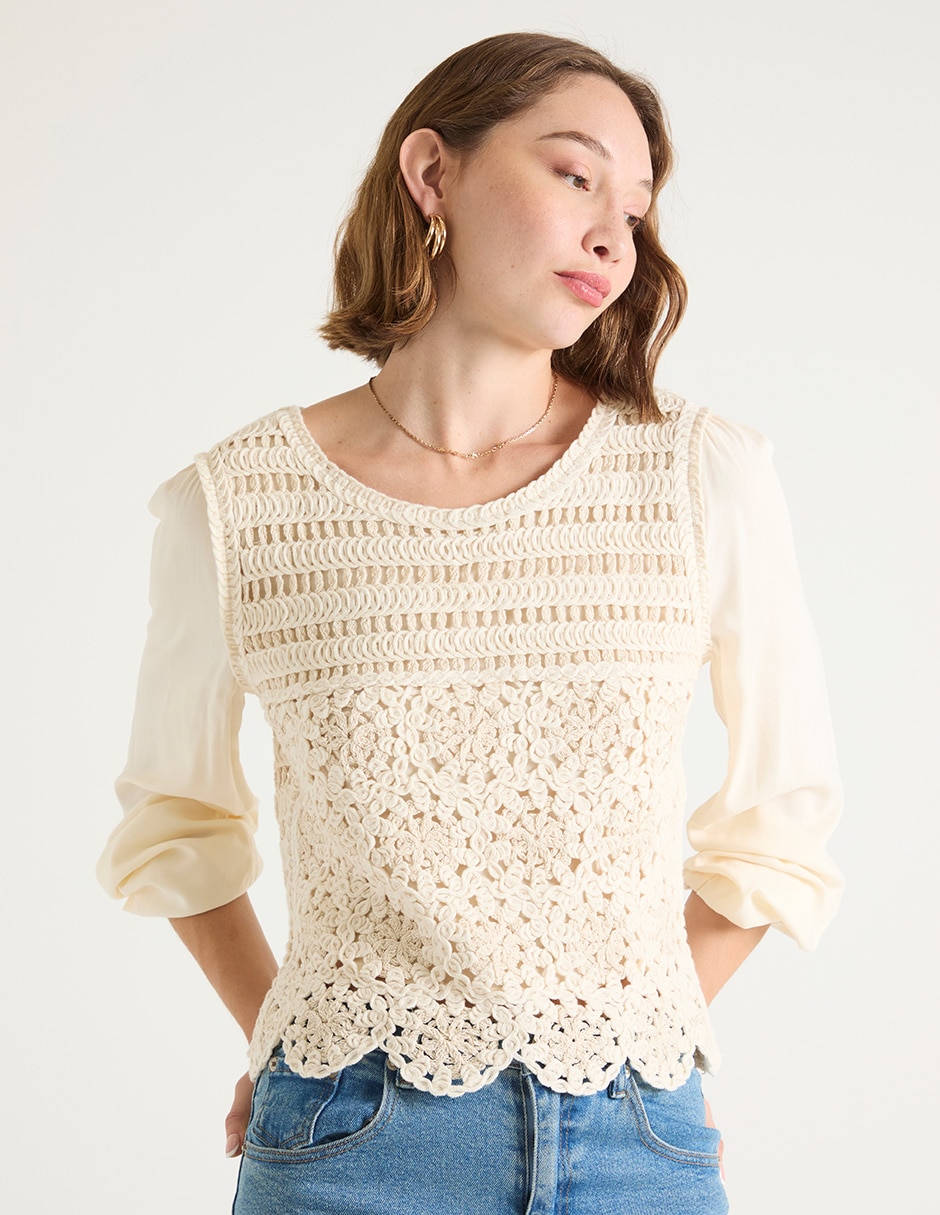 Blusa manga larga para mujer