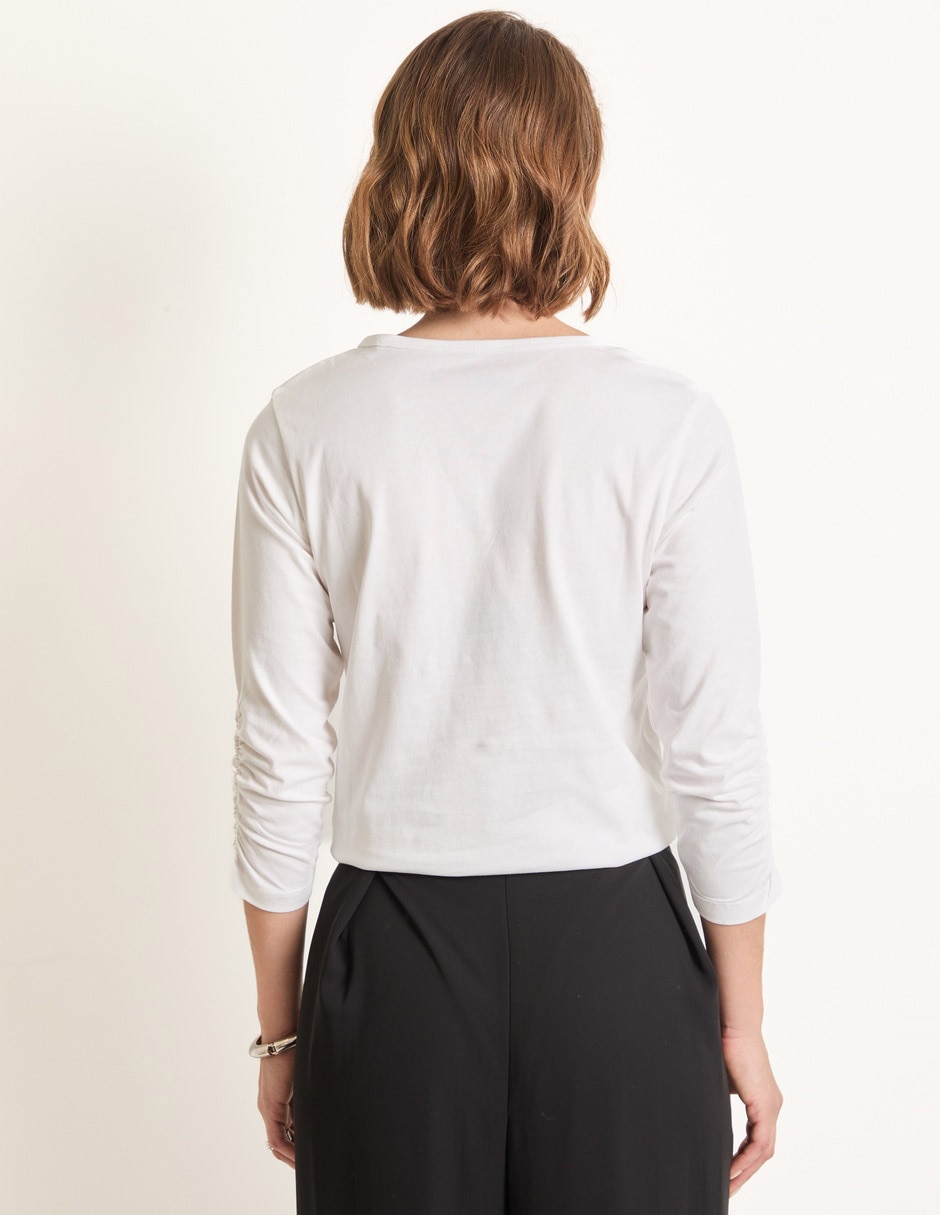 Playera manga 3/4 cuello redondo para mujer 2