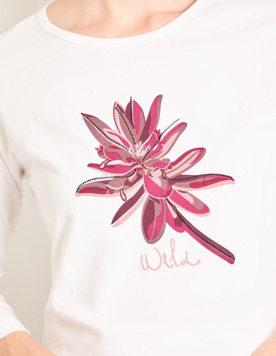 Playera manga 3/4 cuello redondo para mujer 4