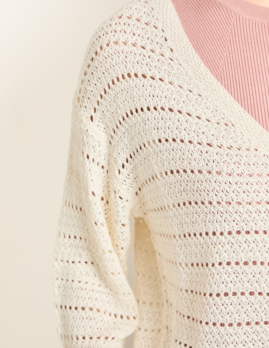 Suéter cuello V para mujer 4