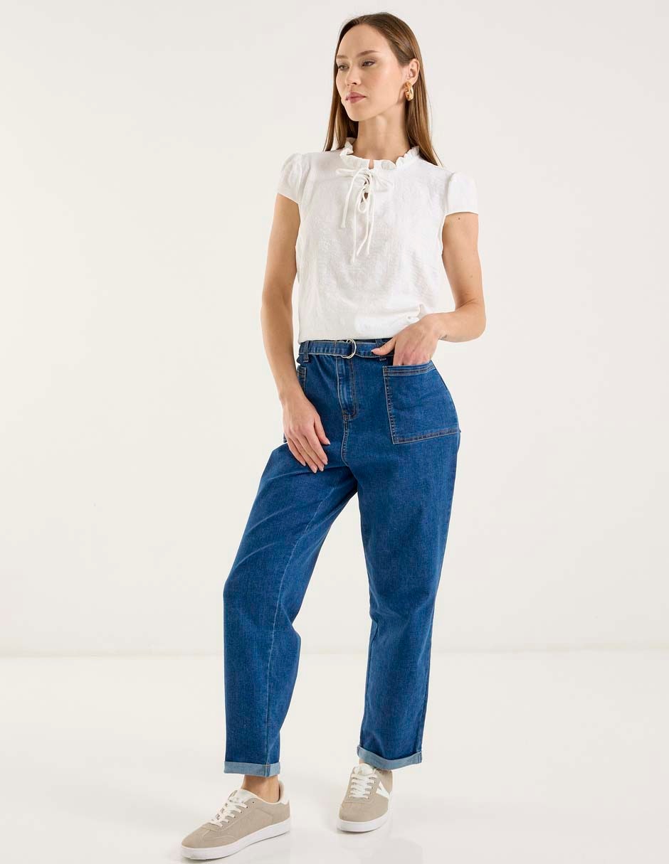 Jeans relaxed straight para mujer 3