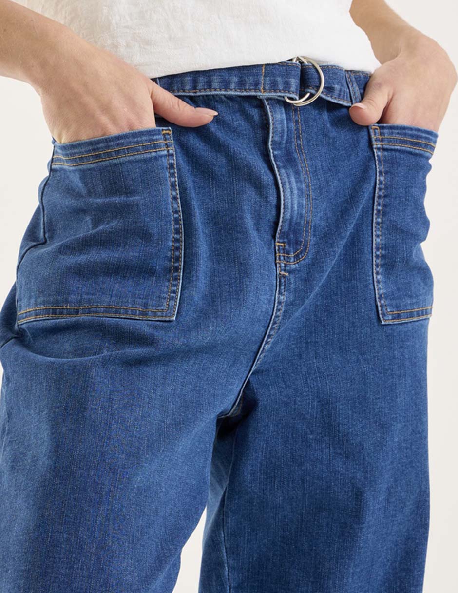 Jeans relaxed straight para mujer 4
