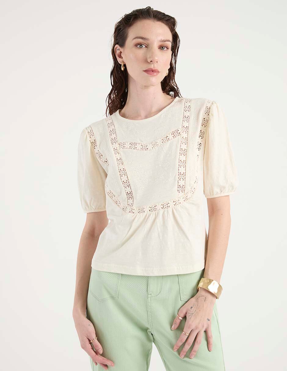 Blusa manga corta para mujer