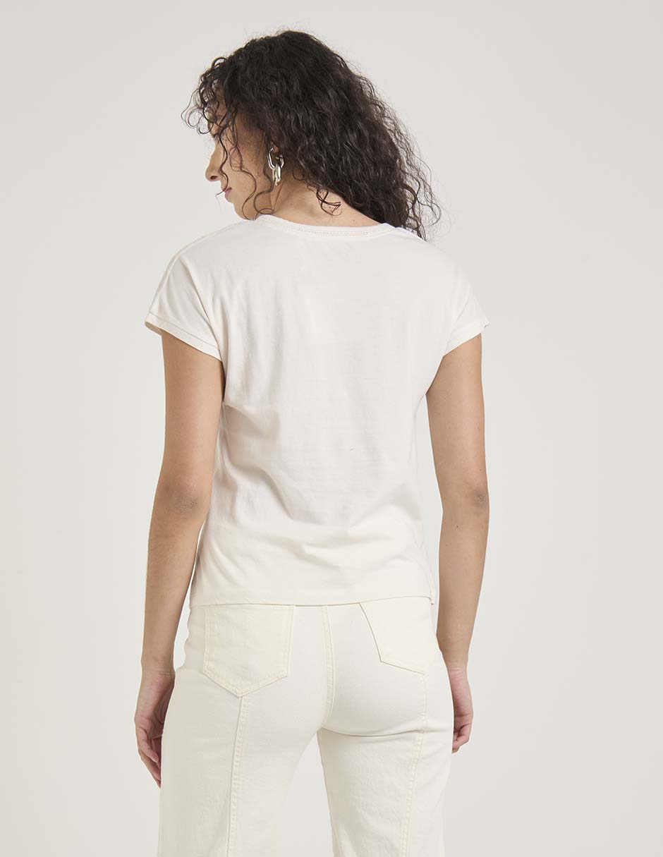 Playera manga corta cuello redondo para mujer 2