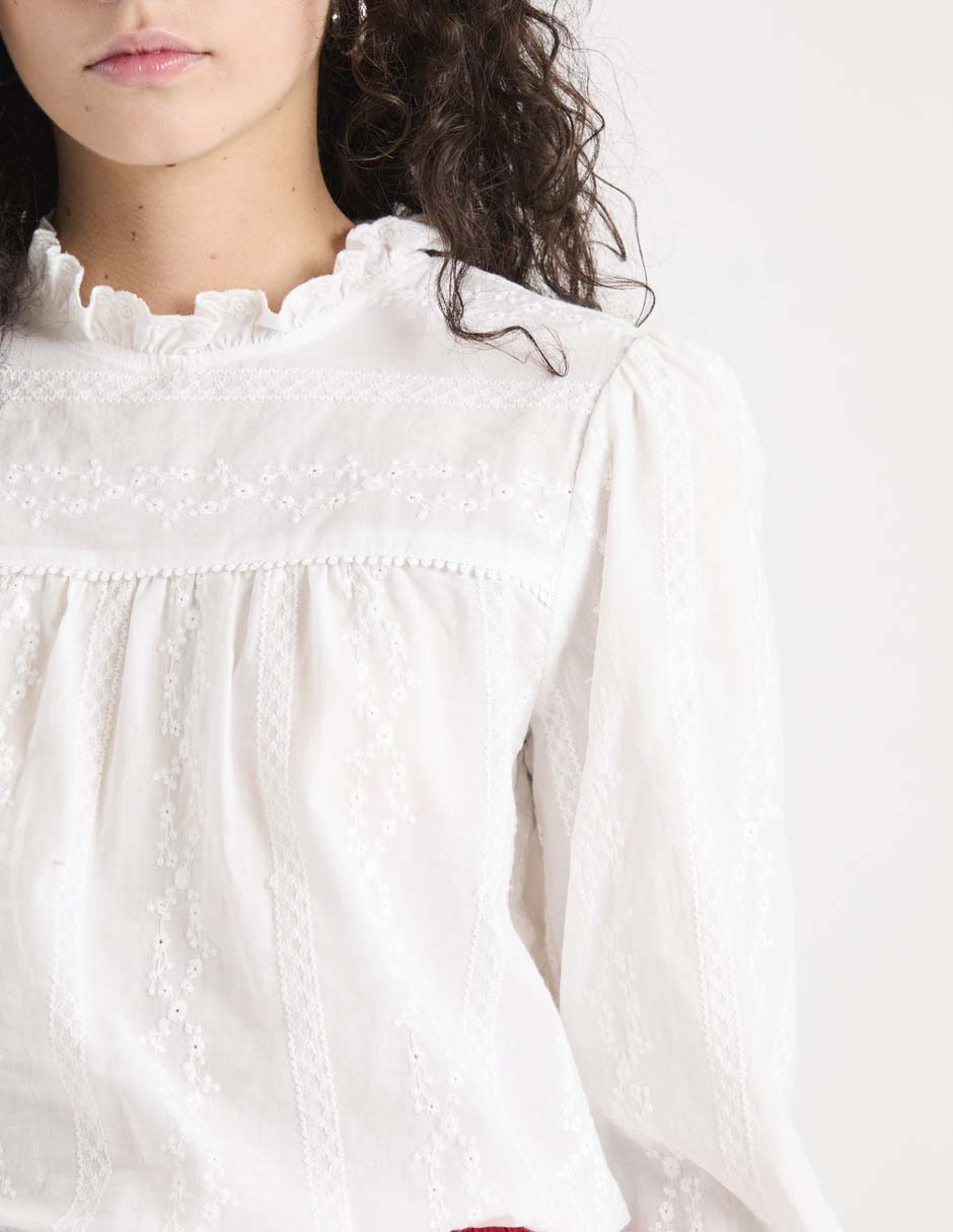 BLUSA WKCL250108-1, EG, BLANCO ANTIGUO