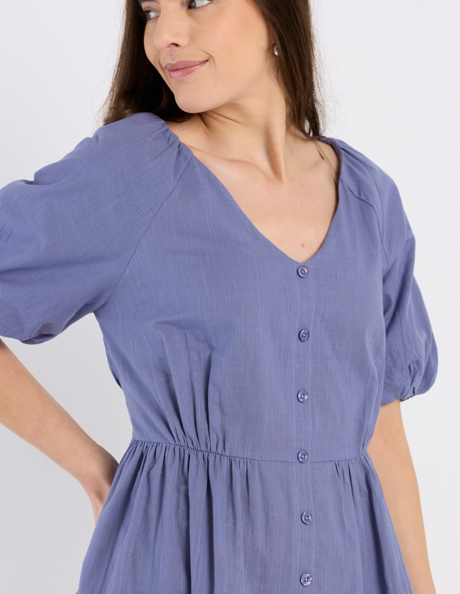 VESTIDO L RODILLA WEEK, G, AZUL ACERO L