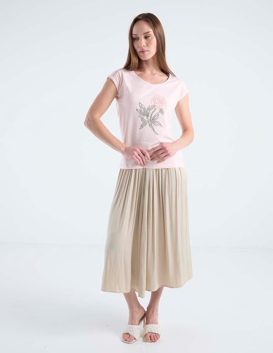 Playera manga corta cuello redondo para mujer 2